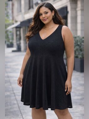 Michel studio black lined dress 3X